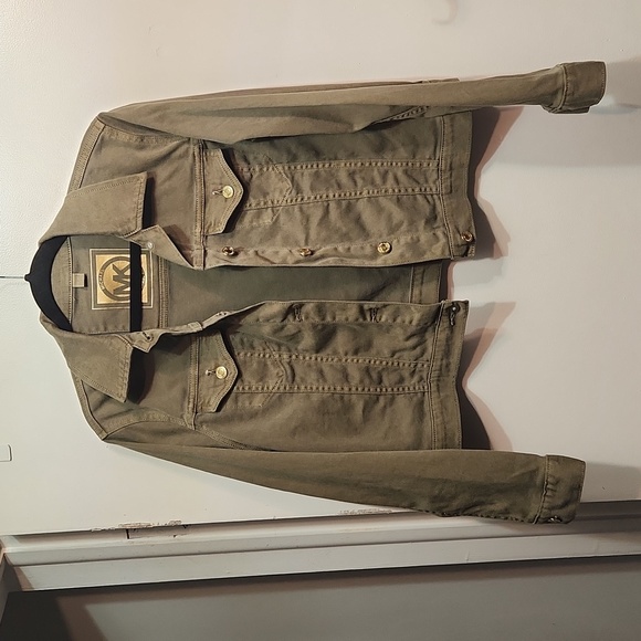 NEVER WORN MICHAEL KORS Military style Olive green jacket size L - Picture 2 of 7